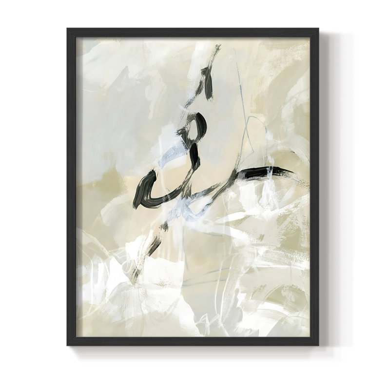 Scribble Veil I, reproduction encadrée - bois massif, Noir, H 28 po x l 22 po