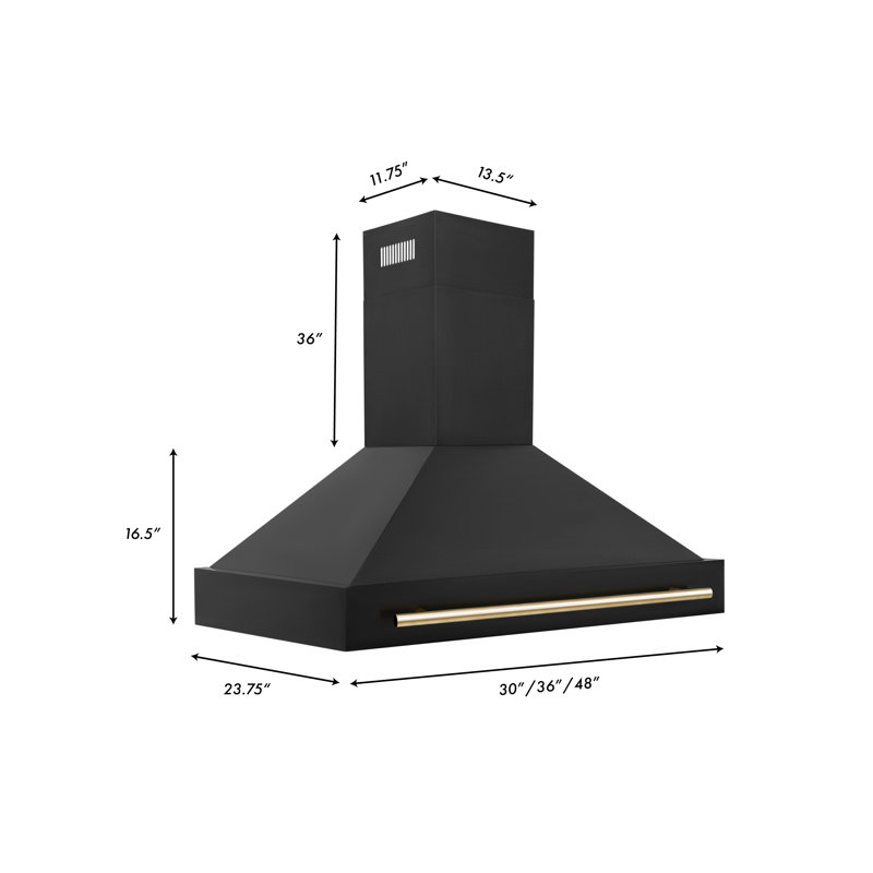 Autograph Edition 48" 700 CFM Ducted Wall Mount Range Hood, Polished Gold