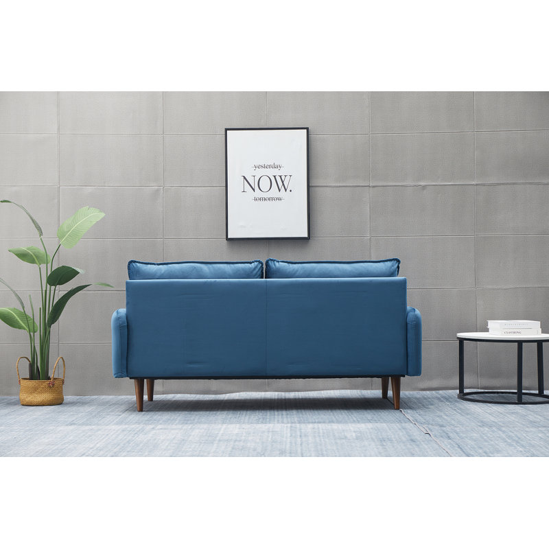 Estancia 72'' Velvet Sofa, Prussian Blue Velvet
