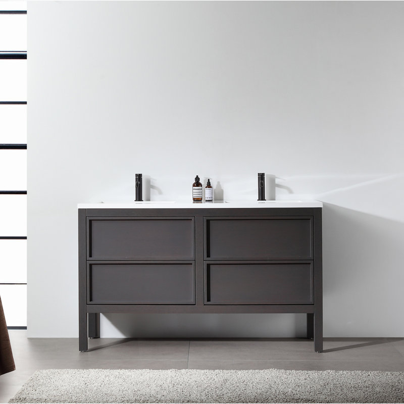 Ensemble de meuble-lavabo double 55 po Gonzalo, Anthracite