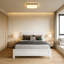Structure de lit de style campagnard avec tête et pied de lit à panneaux hauts, lumières DEL intégrées et station de charge USB double, structure de lit en pin robuste avec espace de rangement sous le lit-509143572-509143570