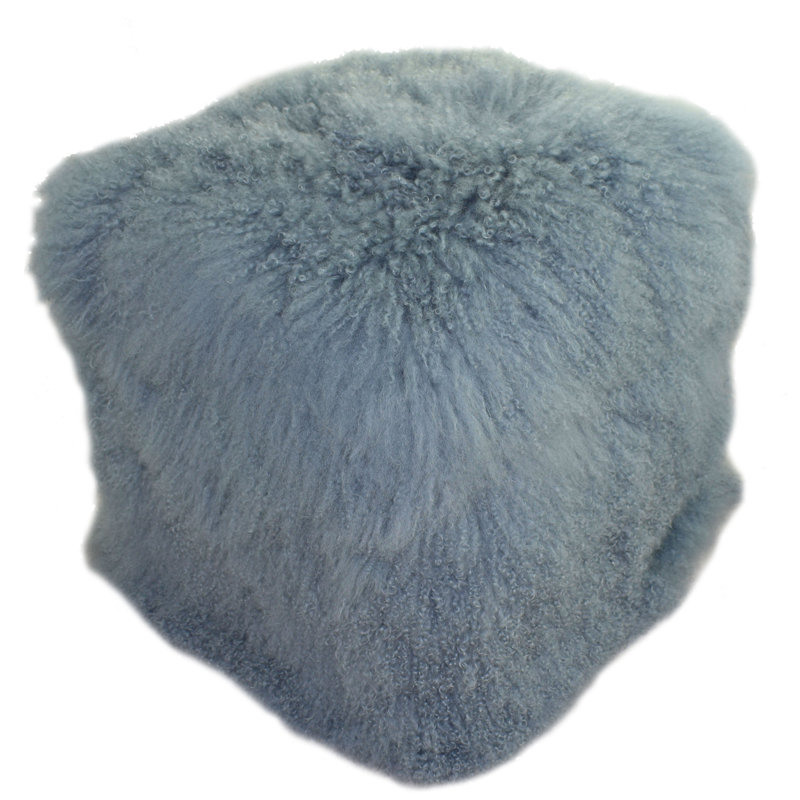 Tibetan Square Pouf, Ash Gray 