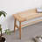 Woven Design Natural Oak Wood Dining Bench Bed Bench For Dining Room, Bedroom, Bathroom-1132521328