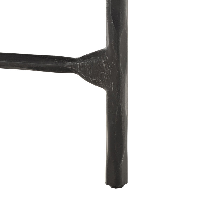 Table basse Evelynn, Marbre, Marbre blanc, Noir, noir, noir, noir