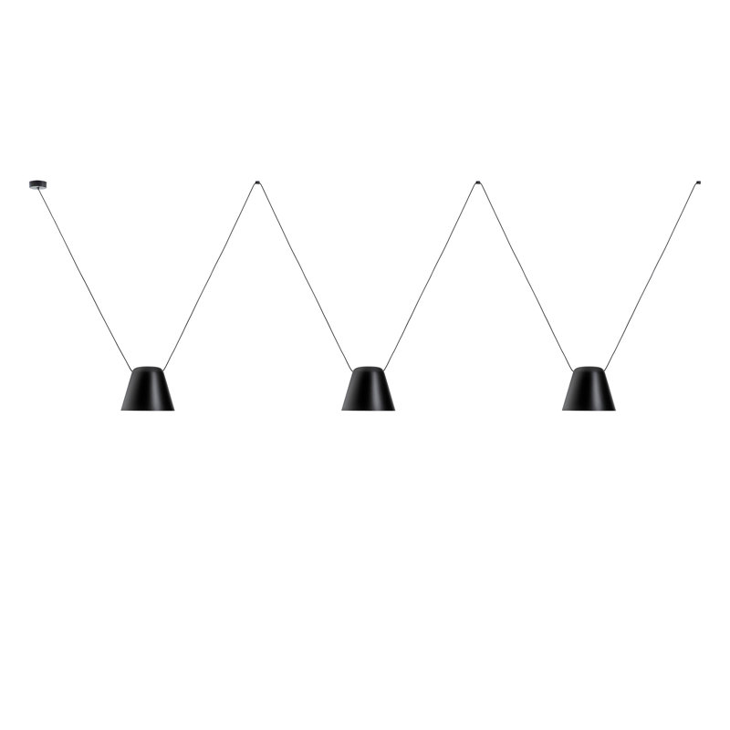 Attic 3 - Light Pendant, Black, 86.63" H x 118.13" W x 9.5" D