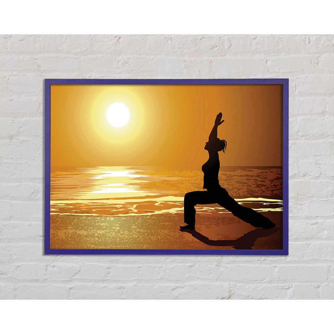 Gerahmtes Leinwandbild Yoga Sunset