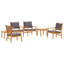 Ensemble de canapé de jardin vidaXL 6 pièces en bois d'acacia massif brun-906463457
