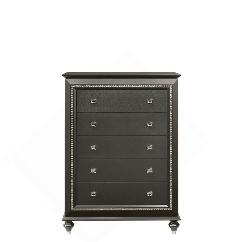 Commode à finition grise métallique Kaitlyn