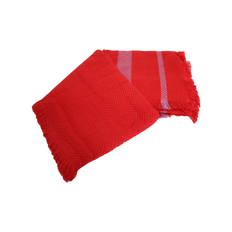 Hand Woven Throw Blanket, Red/Pink