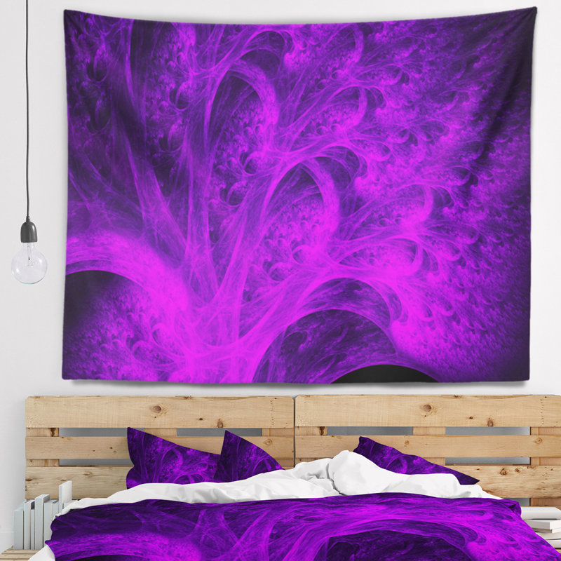 Tapisserie abstraite mauve vif, H 50 po x l 60 po