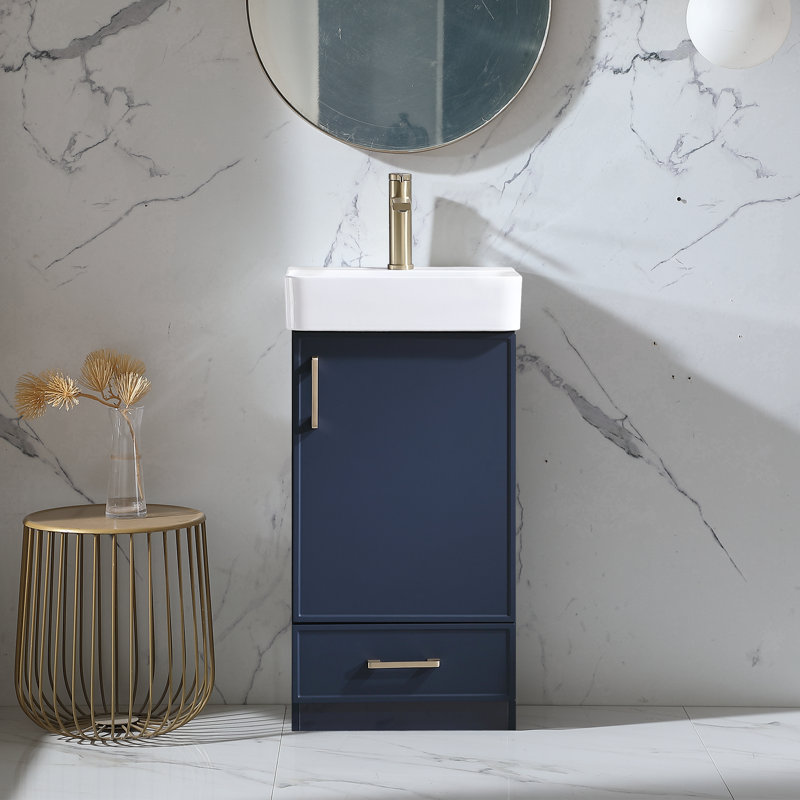 Ensemble de meuble-lavabo simple autoportant 18 po Arbutus, Bleu