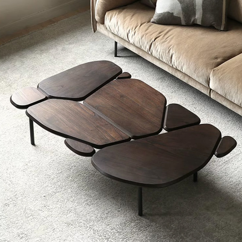 Table basse luxueuse de couleur noyer rétro, H 15,74 po x L 51,18 po x l 31,49 po