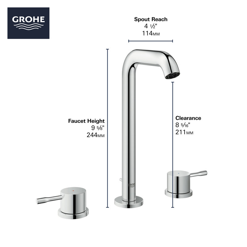 Robinet de salle de bain surdimensionné Essence, Chrome ciel étoilé