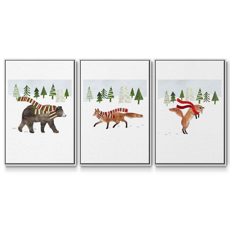 Woodland Christmas I 3 pièces, H 40 po x l 78 po, Blanc