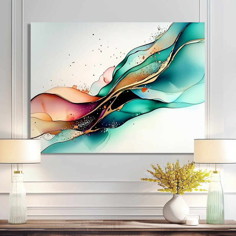 «Ethereal Of Liquid Waves IV», décoration murale abstraite en métal, impression sur métal Waves
