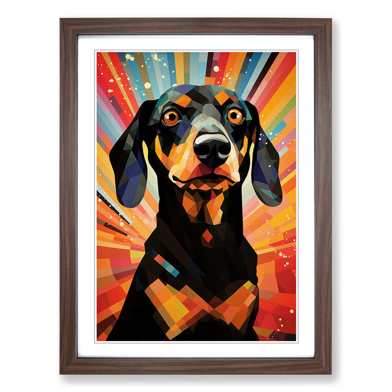 Single Picture Frame Print on Wood, 34cm H x 25cm W, Walnut Framed