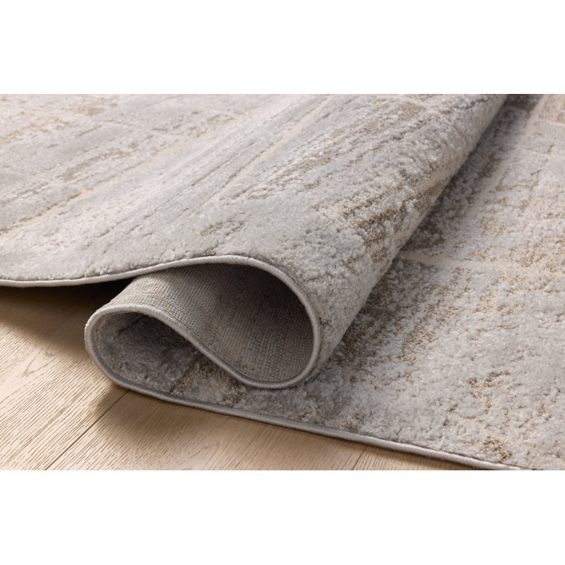 Amber Lewis Natural and Mist Abstract Rectangular Area Rug