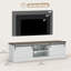 Meuble télé pour téléviseur de 65 po ou moins, meuble télé de style campagne, blanc