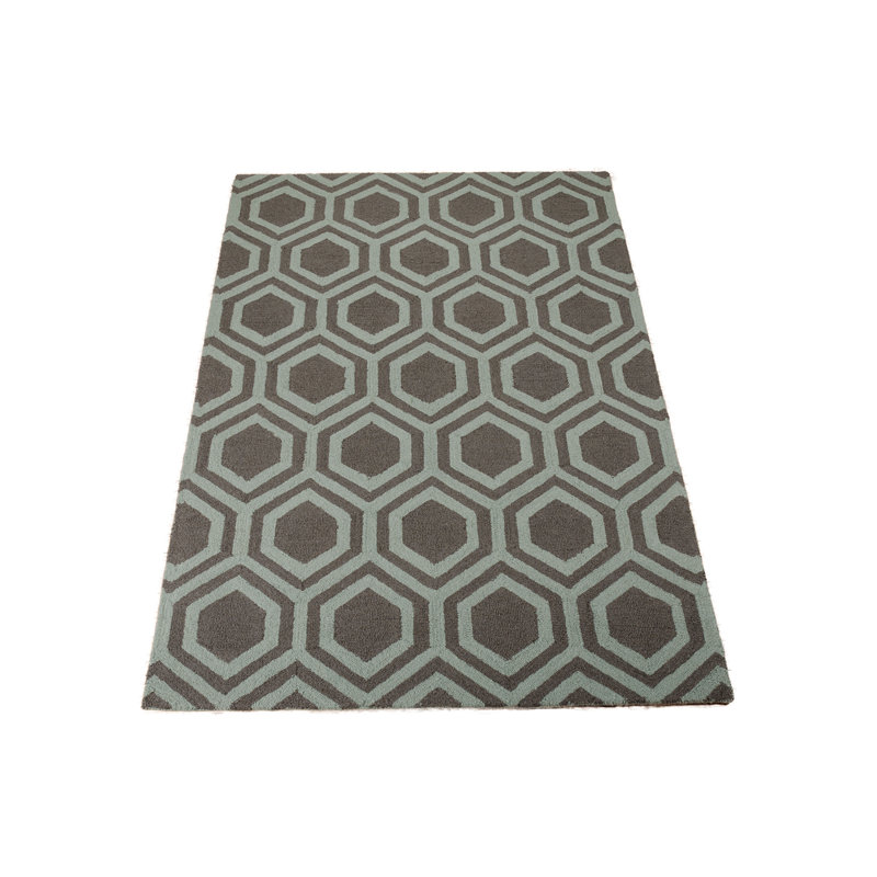 Adalyn Geometric Wool Hand Woven Area Rug, Rectangle 152 x 213cm