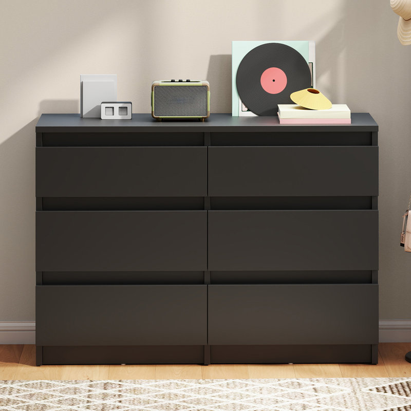 100cm W 6 - Drawer Chest of Drawers, Black