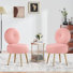 Chaise rembourrée en velours avec tabouret (ensemble de 2)