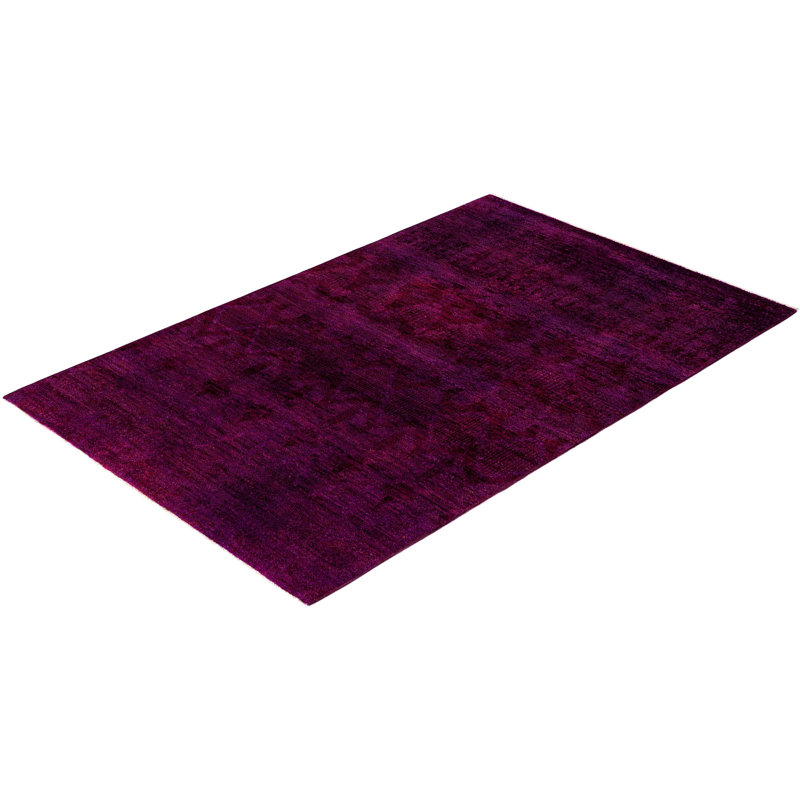 Overdyed One-of-a-Kind 4' 0" X 6' 0" Hand Knotted Area Rug