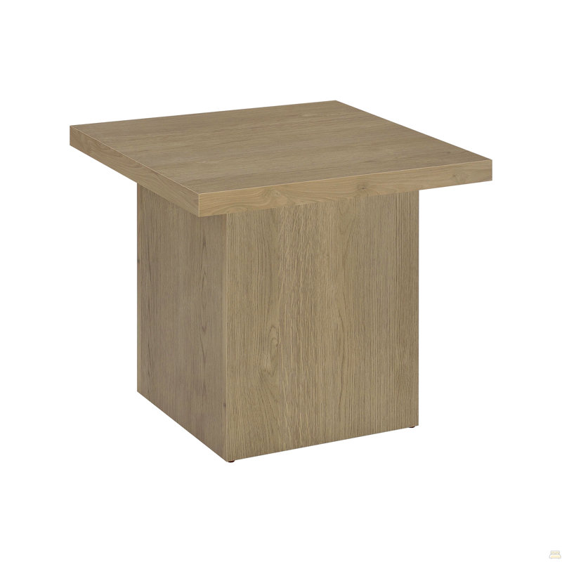 Table de bout carrée en bois d'ingénierie, latte, Brun