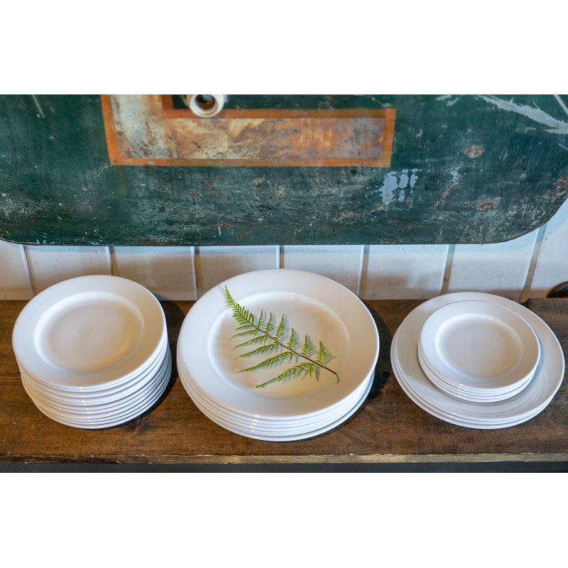 Hand-Painted White Porcelain Square Luncheon Plates Set