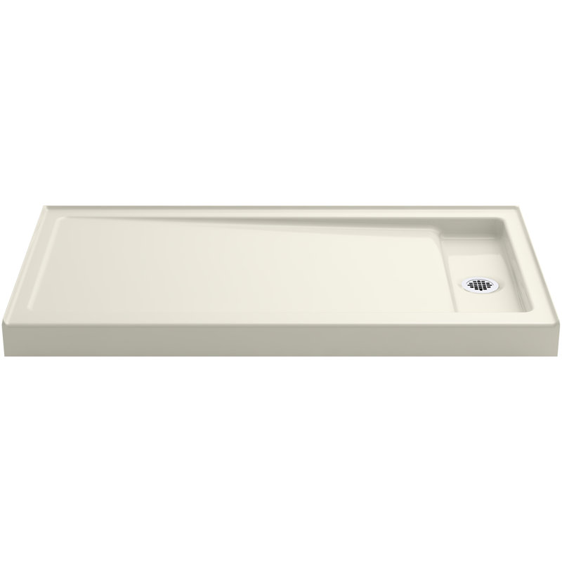 Bellwether Single Threshold Shower Base, Biscuit, Right