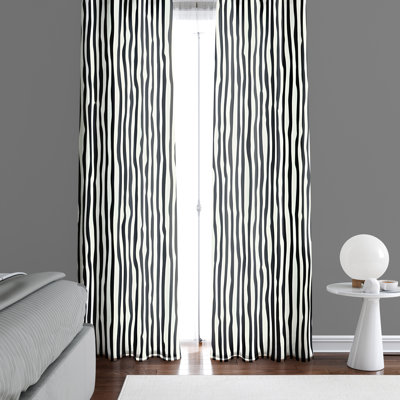 Paire de rideaux semi-transparents en polyester Darik