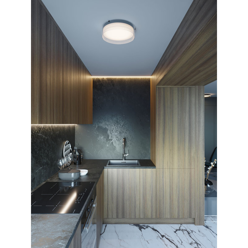 Gentian Acrylic LED Flush Mount, Black