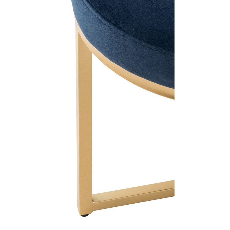 Repose-pieds 18 po, Velours bleu marine foncé