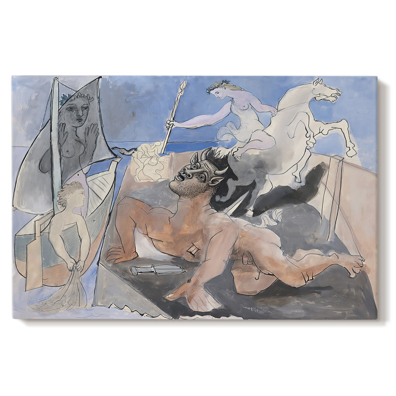 Conception de rideau pour "Le 14 juillet" (composition Minotaure) - Pablo Picasso - Toile tendue avec châssis - 1936, 32 x 48