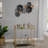 Craner Metal and Glass Two-Tier Bar Cart with Decorative Frame and Rolling Casters for Stylish Serving and Storage