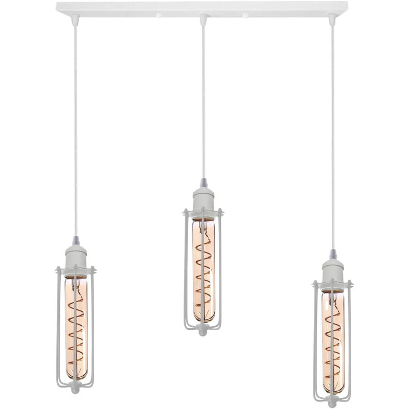 3 - Light White Caged Pendant