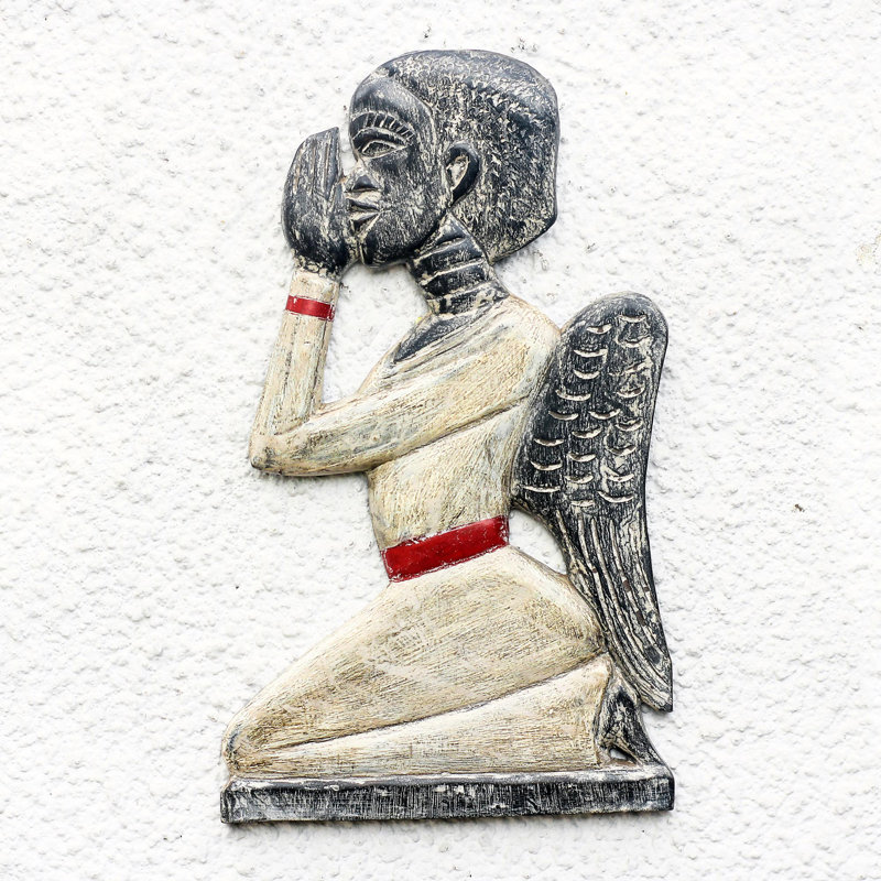 Sculpture murale ange priant Ervil