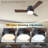 Arielmarie 42'' 3 - Blade Large Indooor Ceiling Fan With Light Kit and Remote, 3 LED Colors, 6 Speed Noiseless DC Motor, Timer-1247189570