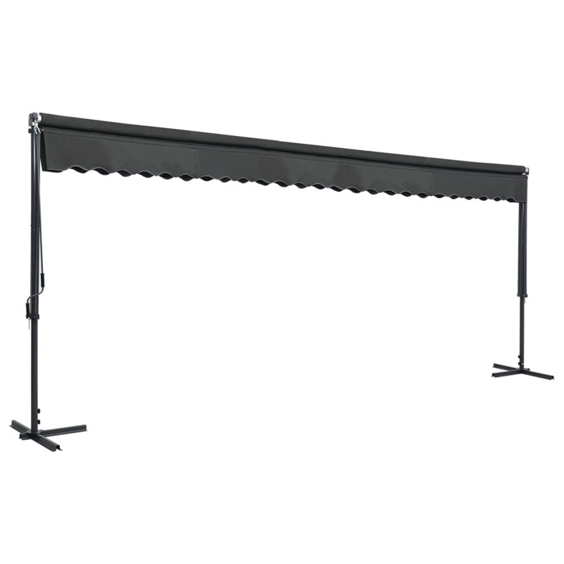 Free Standing Awning Outdoor Retractable Awning Patio Sun Shade Shelter, 118.1" H x 236.2" W x 118.1" D