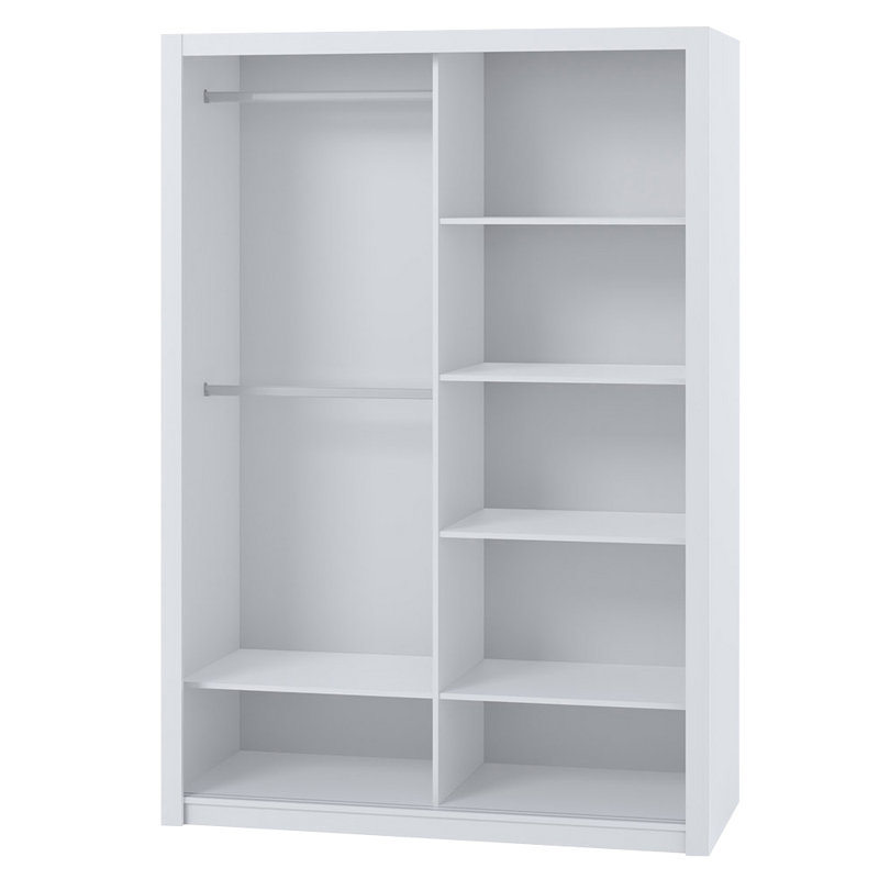 Frazierii 2 Door Manufactured Wood Wardrobe, White, 215cm H x 150cm W x 62cm D