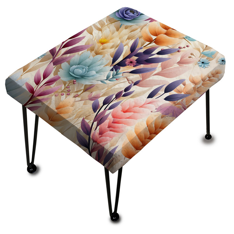 Repose-pieds pastel bohémien pastel à motif floral pastel