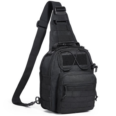 Tactical Sling Bag 10L Military Rover Shoulder Sling Backpack Black,Tactical Bag Backpack