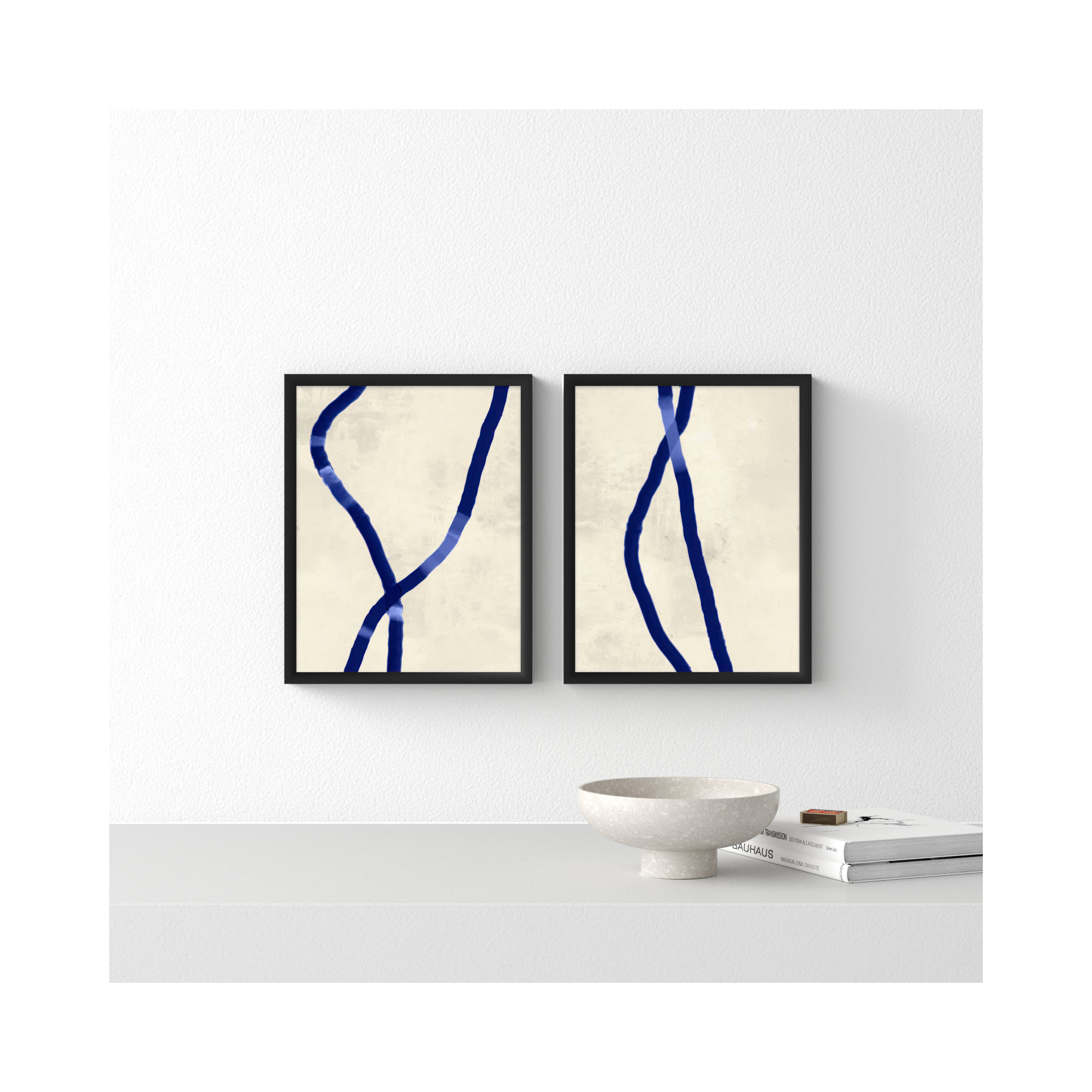 Blue Rope by Jacques Pilon, Black Framed, 20" H x 32" W x 1.25" D