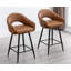 Swivel Upholstered Counter Stool with Metal Frame-1771031317
