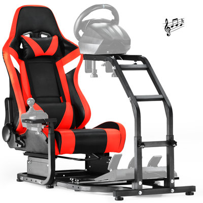 Inbox Zero Adjustable Ergonomic PC & Racing Game Chair with Built-in Speakers