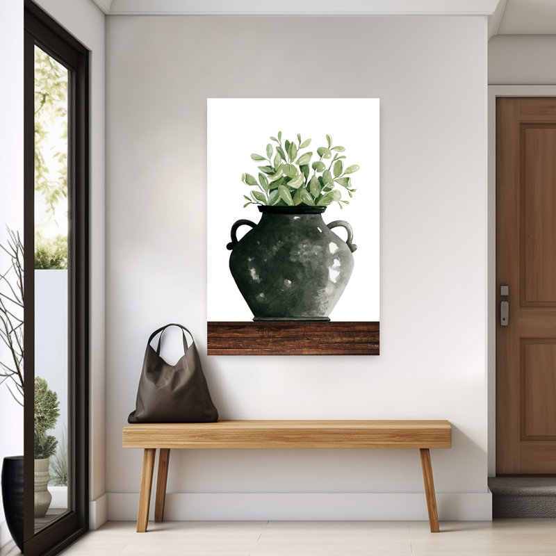 Art contemporain abstrait pot noir, H 60 po x l 40 po