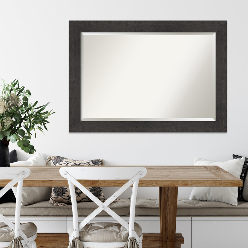 Alissone Flat Wall Mirror, Black, 29.5" x 41.5"