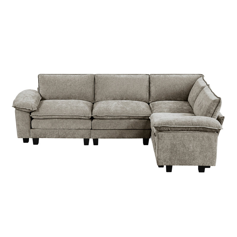 4 modulaires pour le salon avec un rembourrage en mousse, des coussins de siège réversibles et des housses amovibles Coussin modulaire revêtu de chenille 300 lb par capacité
