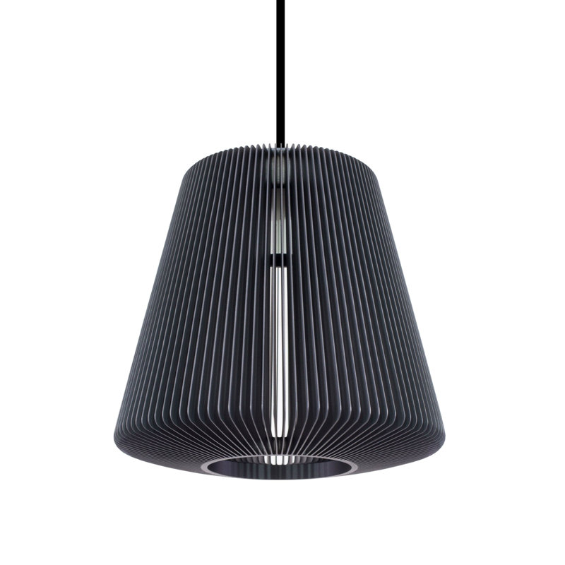 Grand luminaire suspendu Bramah, H 10,1 po x l 10,9 po x P 10,9 po, gris