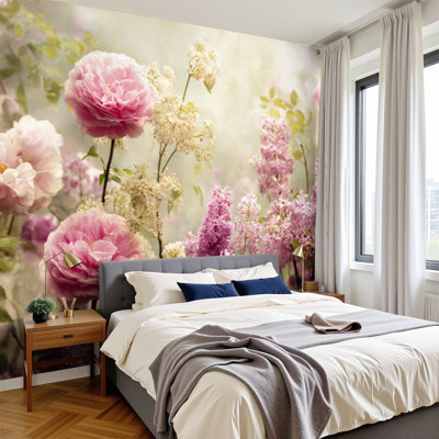 Papier peint pelez et collez Pastel Wildflower