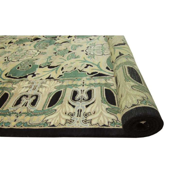 Tapis brun-beige fait à la main de 8 pi 2 po x 10 pi 1 po Marlyn